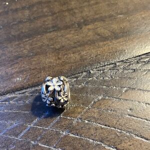 Pandora Floral Silver Charm Bead